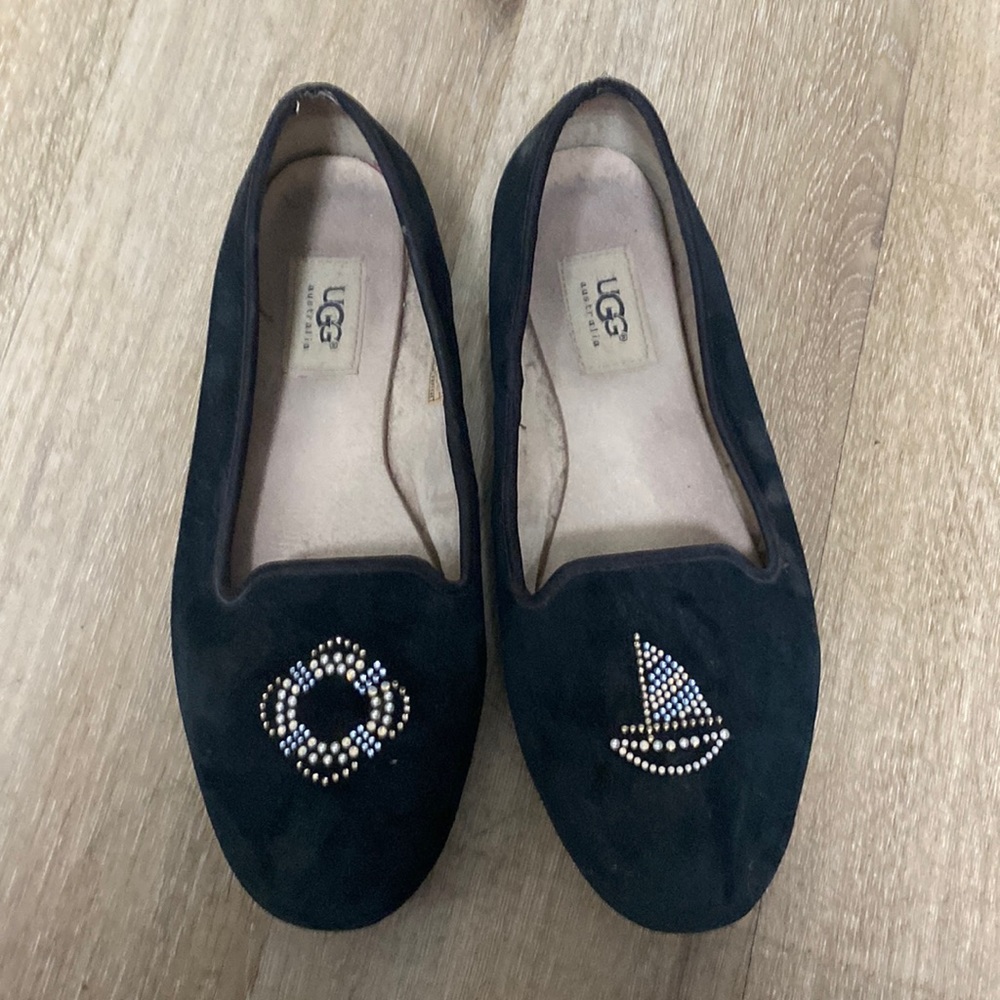 - Nice black Ugg loafers size 10